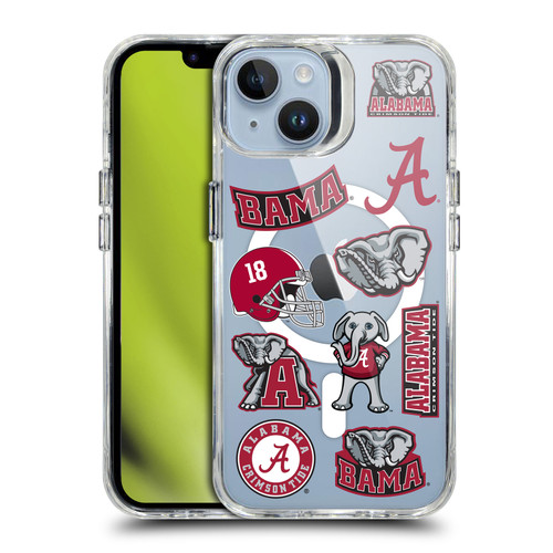 University Of Alabama UA The University Of Alabama Icons SHOCKPROOF BUMPER CASE COMPATIBLE WITH Apple iPhone 14 & MAGSAFE