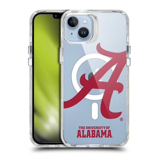University Of Alabama UA The University Of Alabama Logo Oversized SHOCKPROOF BUMPER CASE COMPATIBLE WITH Apple iPhone 14 Plus & MAGSAFE