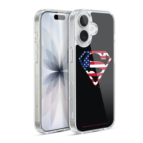 Superman DC Comics Logos U.S. Flag 2 Soft Gel Case for Apple iPhone 17
