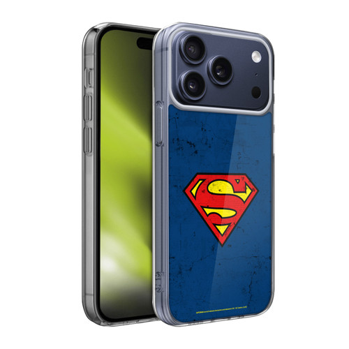 Superman DC Comics Logos Distressed Look Soft Gel Case for Apple iPhone 17 Pro Max