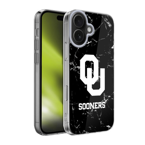 University of Oklahoma OU The University of Oklahoma Black And White Marble Soft Gel Case for Apple iPhone 17
