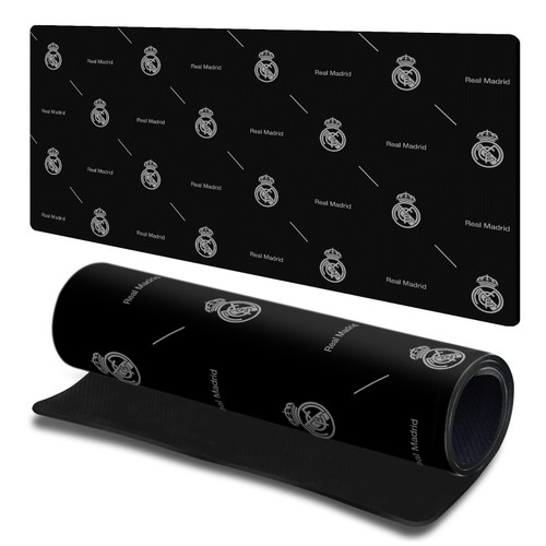 Real Madrid CF Badge Logo Black And Gold Gaming Office Desk PC Keyboard Mouse Mat Pad 23.62 x 11.81 x 0.12 inches (600 x 300 mm) - L