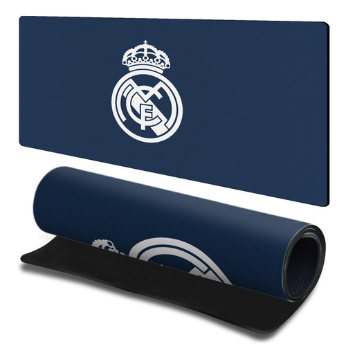 Real Madrid CF Badge Logo Pattern Gaming Office Desk PC Keyboard Mouse Mat Pad 23.62 x 11.81 x 0.12 inches (600 x 300 mm) - L