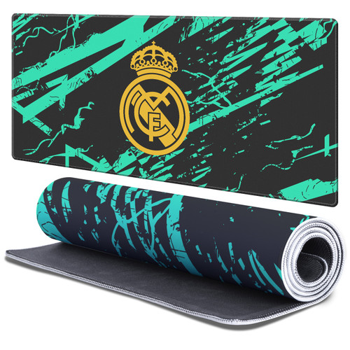 Real Madrid CF Badge Logo Pattern Gaming Office Desk PC Keyboard Mouse Mat Pad - XL