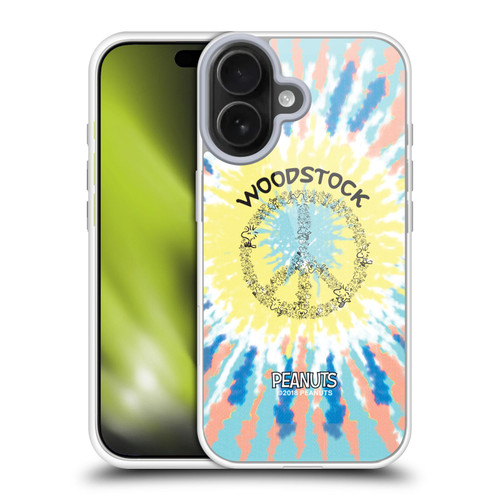 Peanuts Woodstock 50th Tie Dye Peace Sign Soft Gel Case for Apple iPhone 17