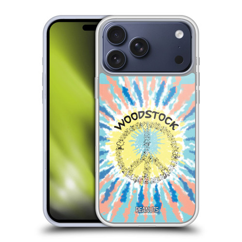 Peanuts Woodstock 50th Tie Dye Peace Sign Soft Gel Case for Apple iPhone 17 Pro Max