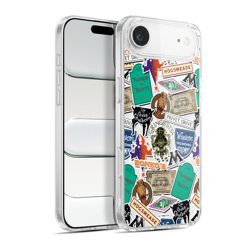 Harry Potter Locations Typography Logo Collage Soft Gel Case for Apple iPhone 17 Air