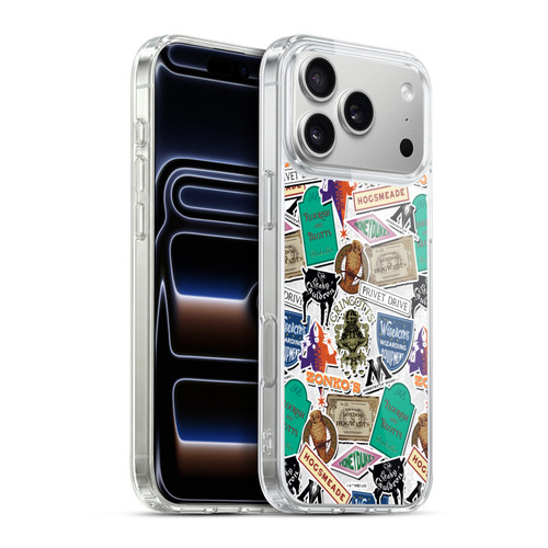 Harry Potter Locations Typography Logo Collage Soft Gel Case for Apple iPhone 17 Pro Max