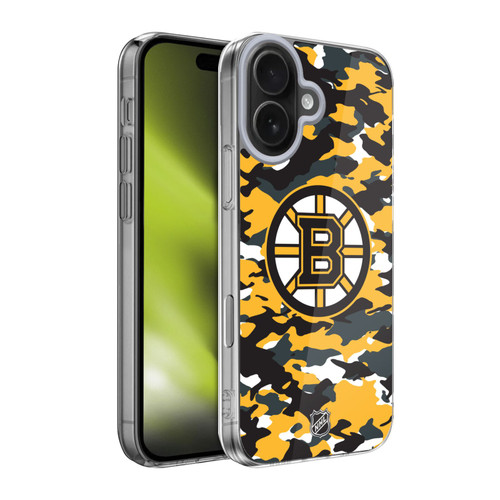 NHL Boston Bruins Camouflage Soft Gel Case for Apple iPhone 17