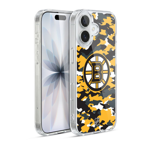 NHL Boston Bruins Camouflage Soft Gel Case for Apple iPhone 17