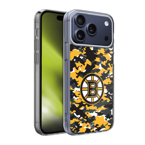 NHL Boston Bruins Camouflage Soft Gel Case for Apple iPhone 17 Pro Max