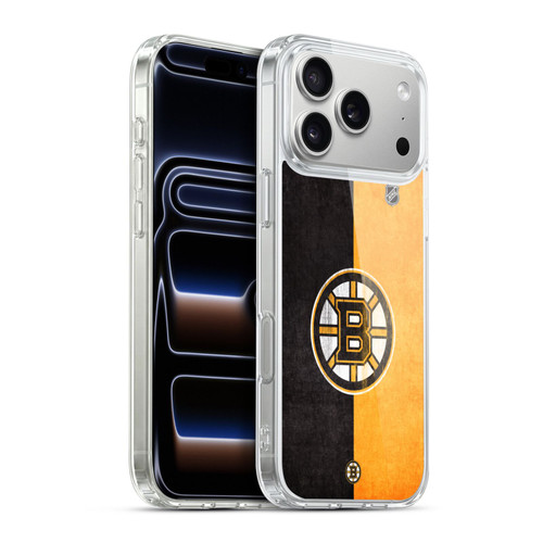 NHL Boston Bruins Half Distressed Soft Gel Case for Apple iPhone 17 Pro Max