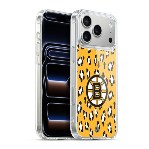 NHL Boston Bruins Leopard Pattern Soft Gel Case for Apple iPhone 17 Pro Max