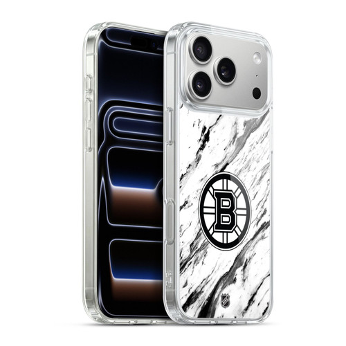 NHL Boston Bruins Marble Soft Gel Case for Apple iPhone 17 Pro Max