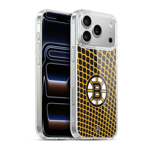 NHL Boston Bruins Net Pattern Soft Gel Case for Apple iPhone 17 Pro Max