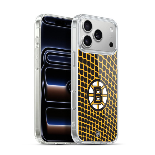 NHL Boston Bruins Net Pattern Soft Gel Case for Apple iPhone 17 Pro Max