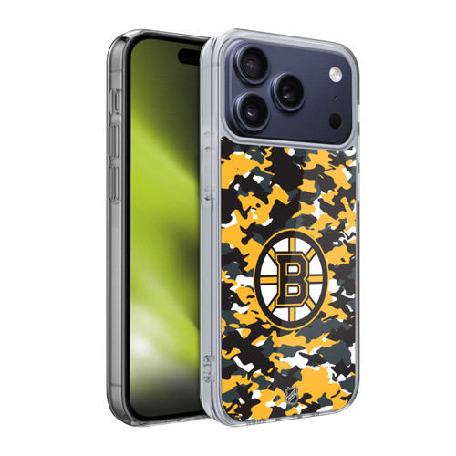 NHL Boston Bruins Camouflage Soft Gel Case for Apple iPhone 17 Pro