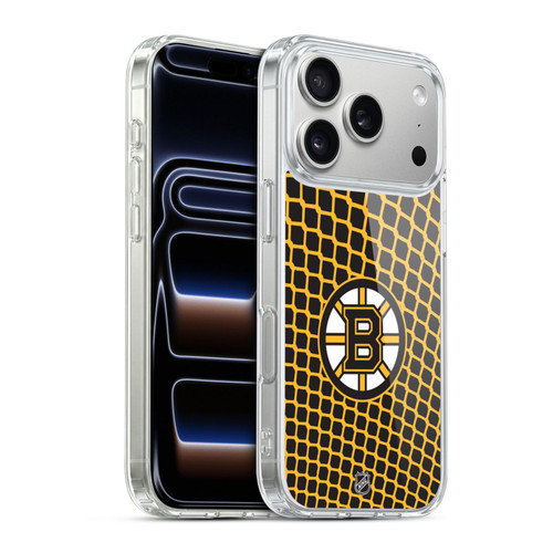NHL Boston Bruins Net Pattern Soft Gel Case for Apple iPhone 17 Pro