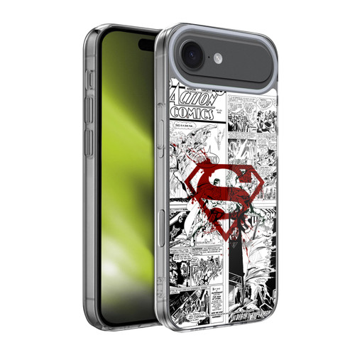Superman DC Comics Comicbook Art Red Logo Splatter Soft Gel Case for Apple iPhone 17 Air