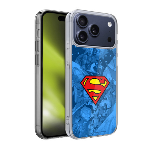 Superman DC Comics Comicbook Art Collage Soft Gel Case for Apple iPhone 17 Pro
