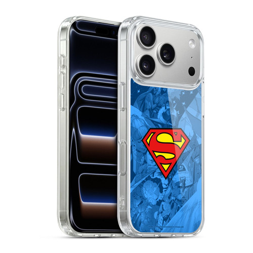 Superman DC Comics Comicbook Art Collage Soft Gel Case for Apple iPhone 17 Pro