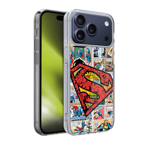 Superman DC Comics Comicbook Art Oversized Logo Soft Gel Case for Apple iPhone 17 Pro