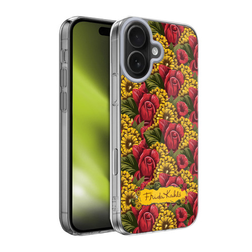 Frida Kahlo Red Florals Pattern Soft Gel Case for Apple iPhone 17