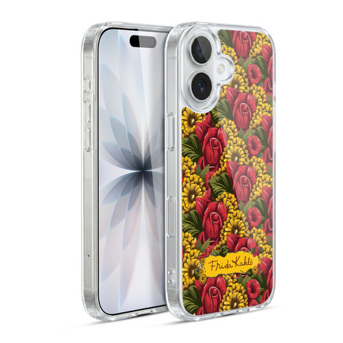 Frida Kahlo Red Florals Pattern Soft Gel Case for Apple iPhone 17