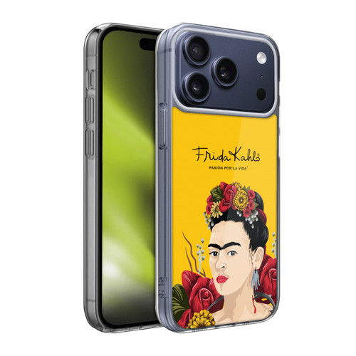 Frida Kahlo Red Florals Portrait Soft Gel Case for Apple iPhone 17 Pro Max