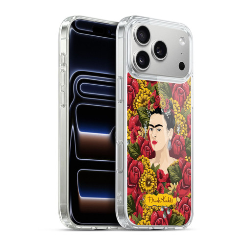 Frida Kahlo Red Florals Portrait Pattern Soft Gel Case for Apple iPhone 17 Pro Max