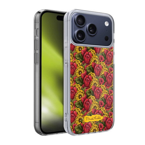 Frida Kahlo Red Florals Pattern Soft Gel Case for Apple iPhone 17 Pro