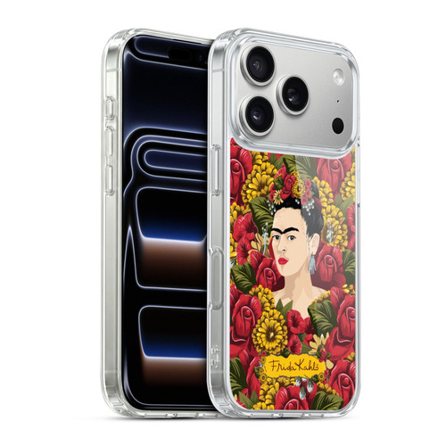 Frida Kahlo Red Florals Portrait Pattern Soft Gel Case for Apple iPhone 17 Pro