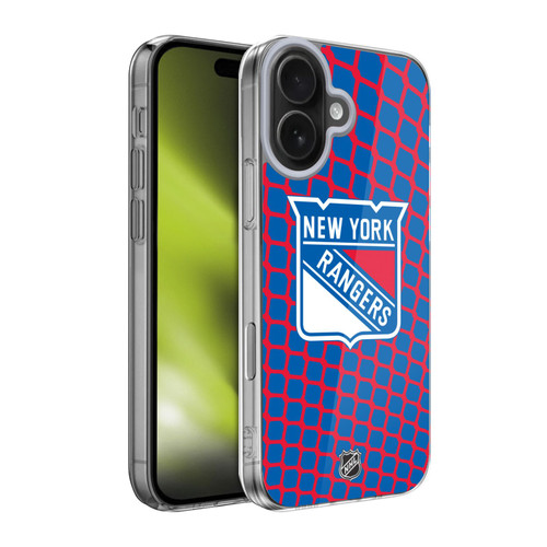 NHL New York Rangers Net Pattern Soft Gel Case for Apple iPhone 17