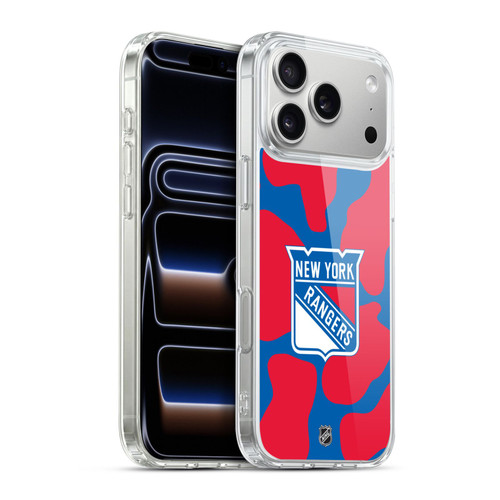NHL New York Rangers Cow Pattern Soft Gel Case for Apple iPhone 17 Pro Max