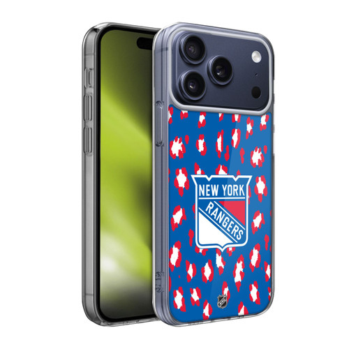 NHL New York Rangers Leopard Pattern Soft Gel Case for Apple iPhone 17 Pro Max