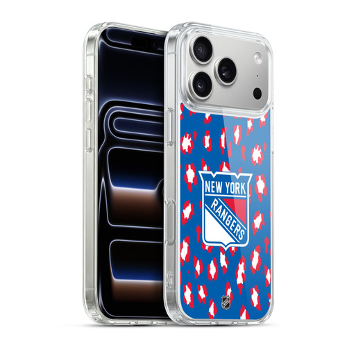 NHL New York Rangers Leopard Pattern Soft Gel Case for Apple iPhone 17 Pro Max
