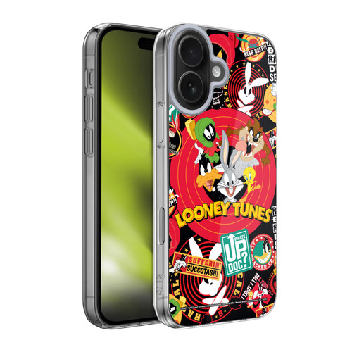 Looney Tunes Graphics and Characters Sticker Collage Soft Gel Case for Apple iPhone 17