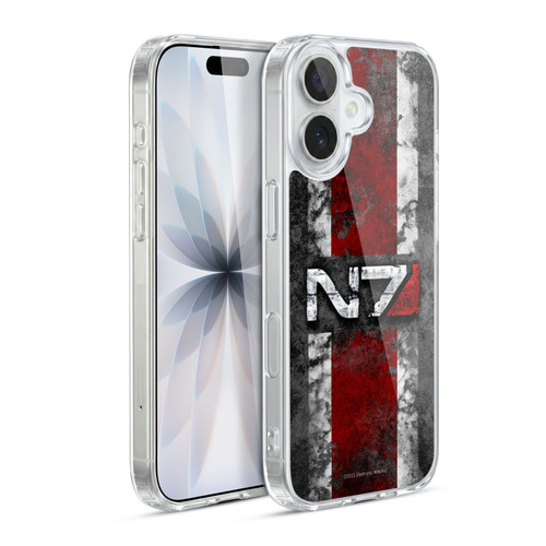 EA Bioware Mass Effect Graphics N7 Logo Distressed Soft Gel Case for Apple iPhone 17