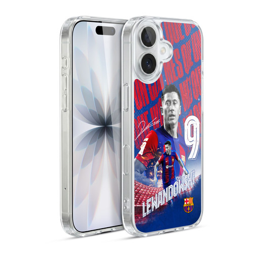 FC Barcelona 2023/24 First Team Robert Lewandowski Soft Gel Case for Apple iPhone 17