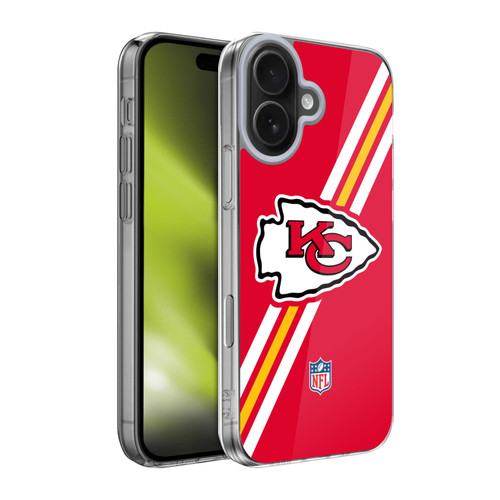 NFL Kansas City Chiefs Logo Stripes Soft Gel Case for Apple iPhone 17