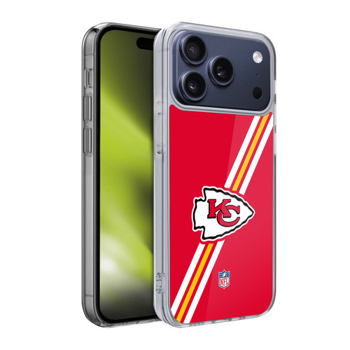 NFL Kansas City Chiefs Logo Stripes Soft Gel Case for Apple iPhone 17 Pro