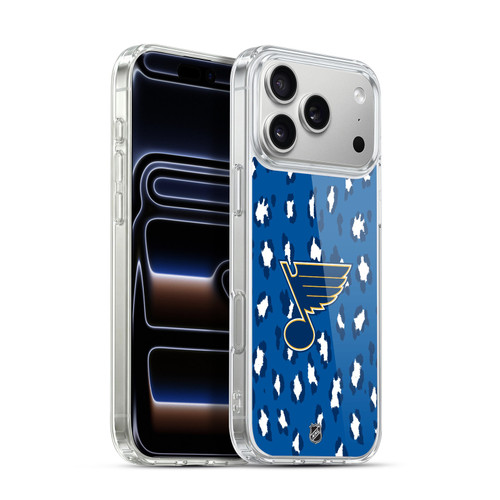 NHL St Louis Blues Leopard Pattern Soft Gel Case for Apple iPhone 17 Pro Max