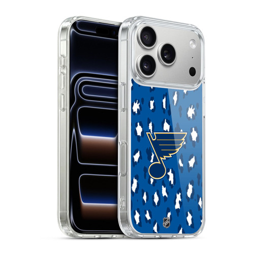 NHL St Louis Blues Leopard Pattern Soft Gel Case for Apple iPhone 17 Pro