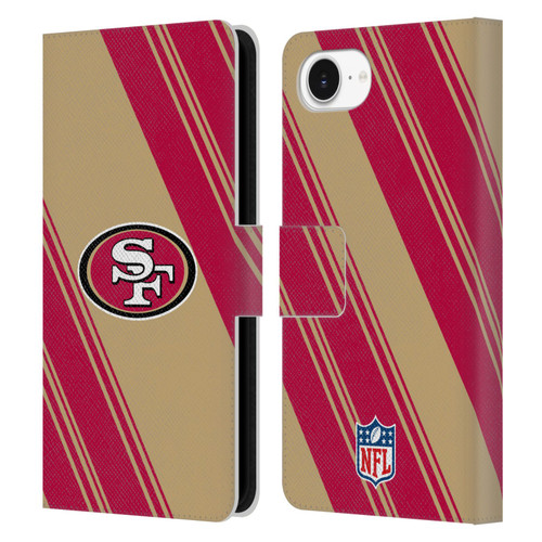 NFL San Francisco 49ers Artwork Stripes Leather Book Wallet Case Cover For Apple iPhone 16e