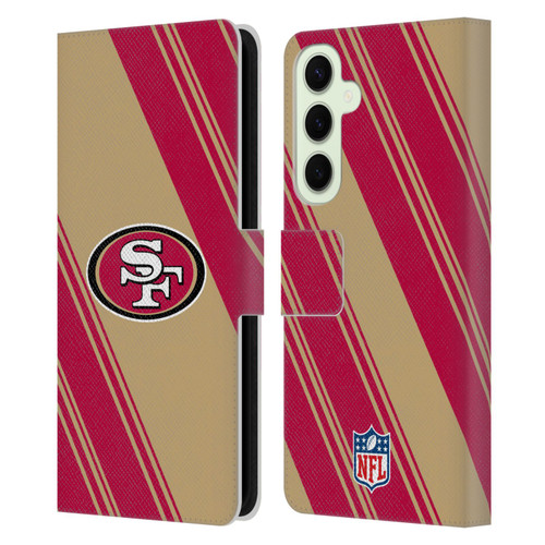 NFL San Francisco 49ers Artwork Stripes Leather Book Wallet Case Cover For Samsung Galaxy S25+
