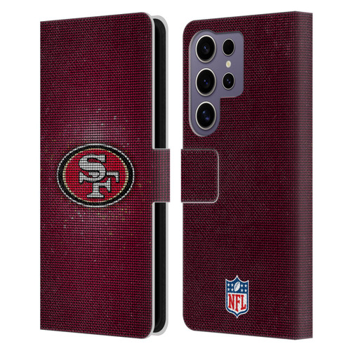 NFL San Francisco 49ers Artwork LED Leather Book Wallet Case Cover For Samsung Galaxy S25 Ultra
