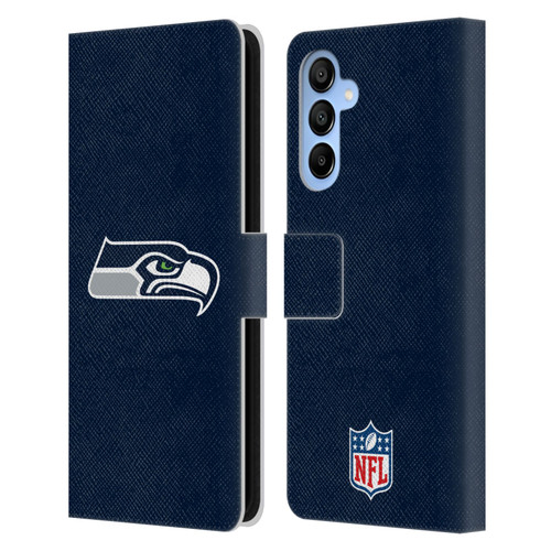 NFL Seattle Seahawks Logo Plain Leather Book Wallet Case Cover For Samsung Galaxy A16 5G