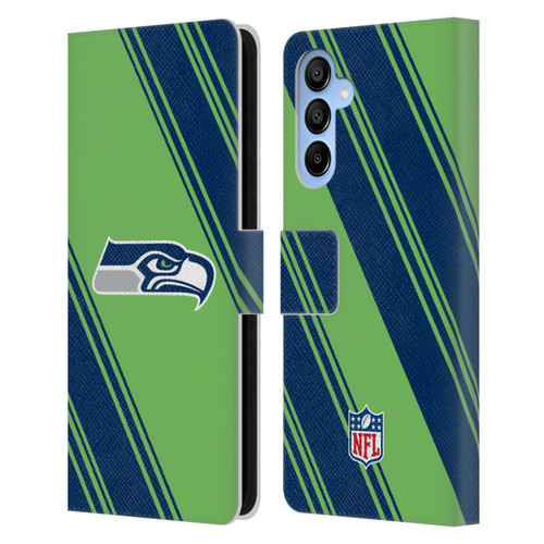 NFL Seattle Seahawks Artwork Stripes Leather Book Wallet Case Cover For Samsung Galaxy A16 5G
