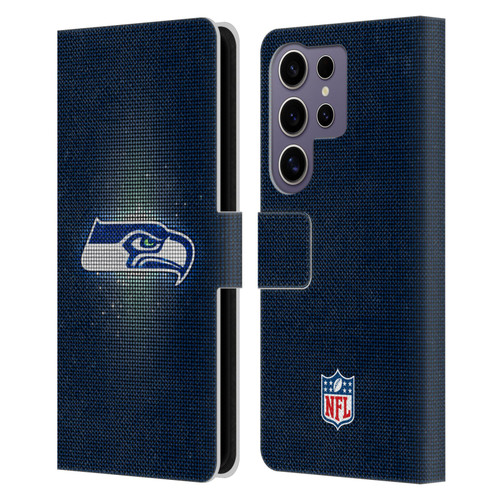 NFL Seattle Seahawks Artwork LED Leather Book Wallet Case Cover For Samsung Galaxy S25 Ultra