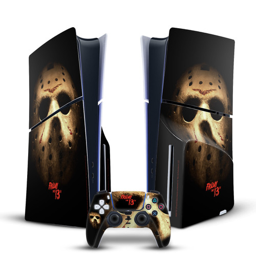 Friday the 13th 2009 Graphics Jason Voorhees Poster Vinyl Sticker Skin Decal Cover for Sony PS5 Slim Disc Edition Bundle